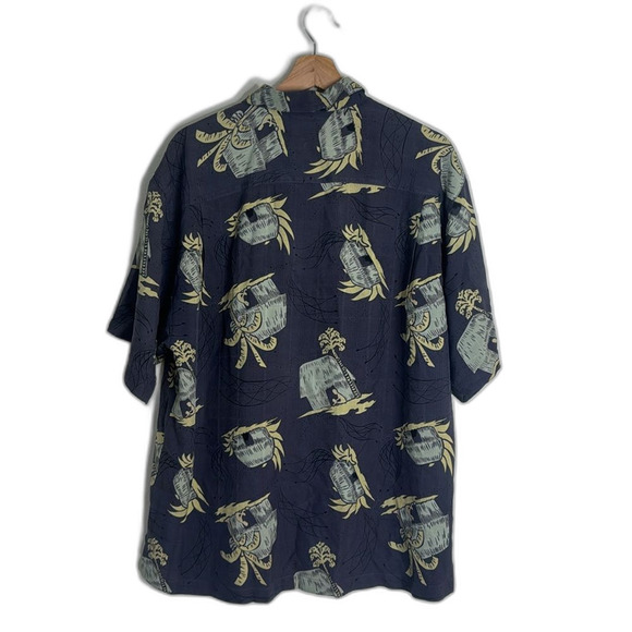 Tommy Bahama Mens Floral Hawaiian Silk Button Up Shirt Size large Beach Pool - Picture 8 of 8